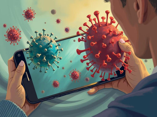 Germ encounters on screen devices like phones