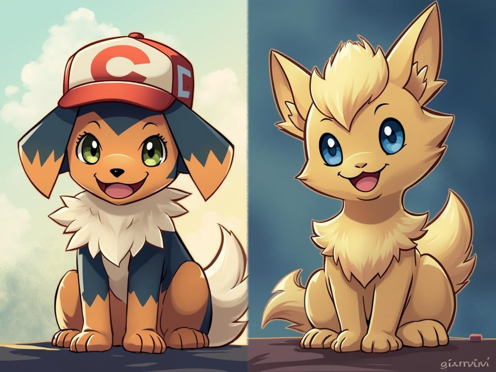 custom pet portraits in Pokémon style