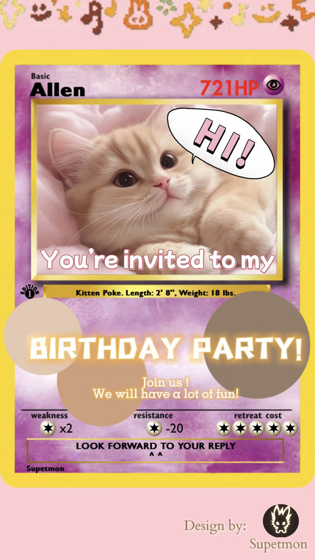 Custom-Supetmon-Card-Birthday-Video-Invitation-Allen-Kitty-Cover