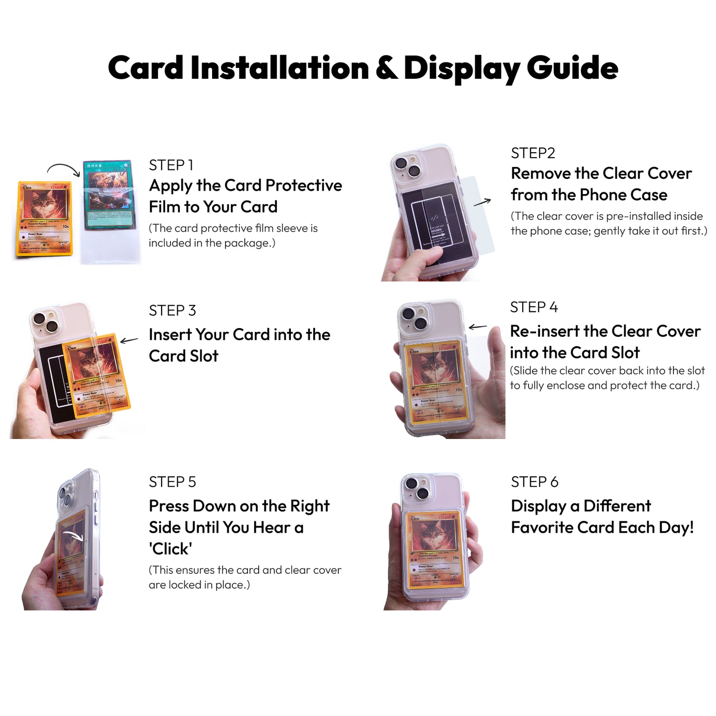 Biozzing Custom Card-Display Phone Case – Compatible with Pokémon Trading Cards