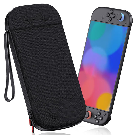 Biozzing Slim Carrying Case for Nintendo Switch 2 2025, Hard Shell Travel Case with 12 Game Card Slots, Portable Carry Bag for Switch 2 Console White & Red