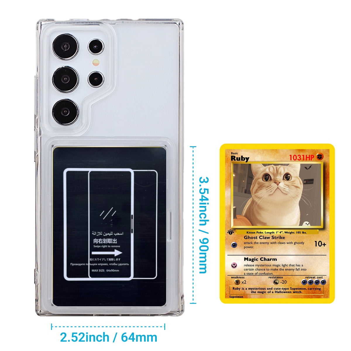 【For SAMSUNG type】Card Display Phone Case – Compatible with Pokémon Trading Cards